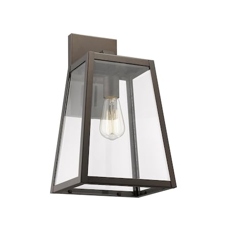 Feeltheglow Xandra Industrial 1 Light Rubbed Bronze Outdoor Wall Sconce - 16 in. FE2542740